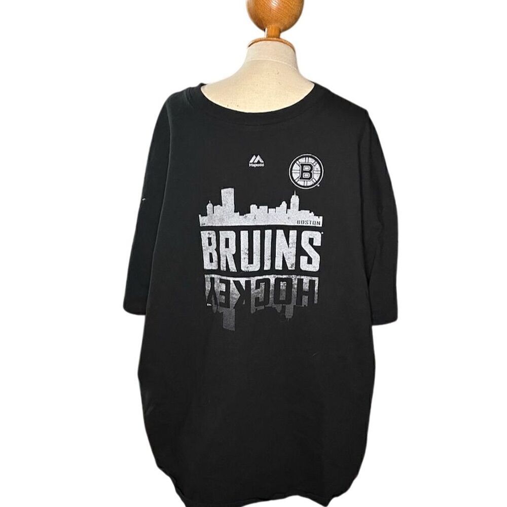 NHL Bruins Men's 3XL Black T-Shirt Skyline Graphic Short Sleeve